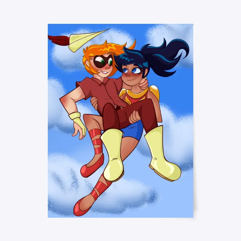 wonder girl and speedy art print