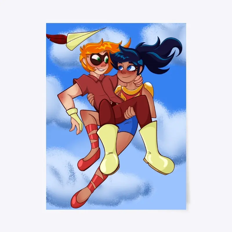 wonder girl and speedy art print